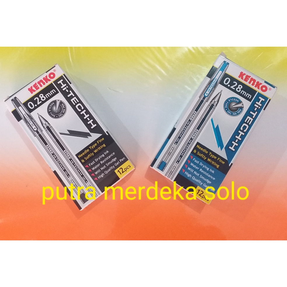 

KODE X8J6 Ballpoint Bolpen Pulpen Hitech Kenko Gel 28 4 Hitam Biru