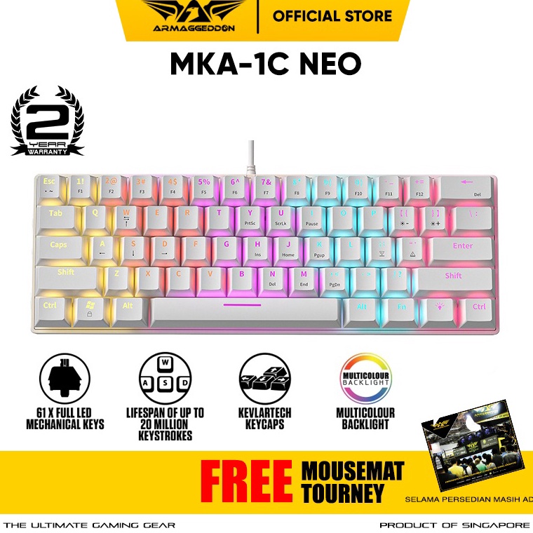 KODE V15G Keyboard Mechanical 6 Armaggeddon MKA1C NEO Psychswift 61Keys Kevlartech Keyboard Gaming