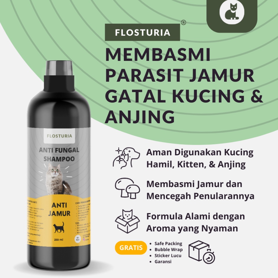 KODE E35R Shampo Kucing Ampuh Jamur Degreaser dan Ringworm 25 ml Flosturia Anti Fungal Bisa Untuk Ki