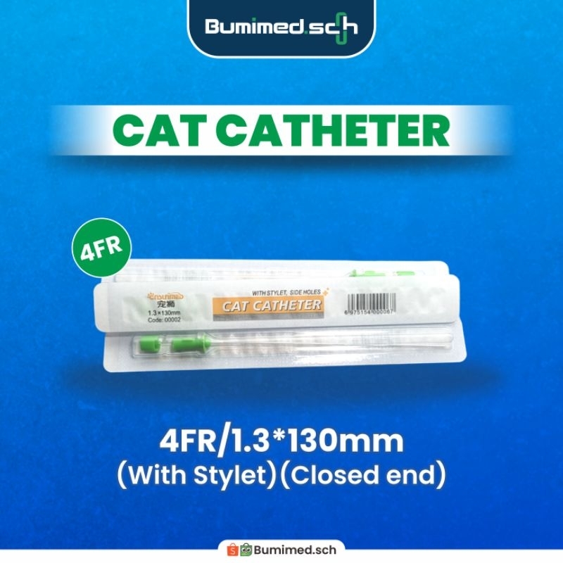 Kateter Urine Kucing (Cat Catheter) (4Fr) (With Stylet)(Close end) CNSunmed