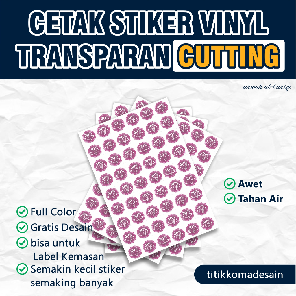 

Stiker Transparan unutk Cup