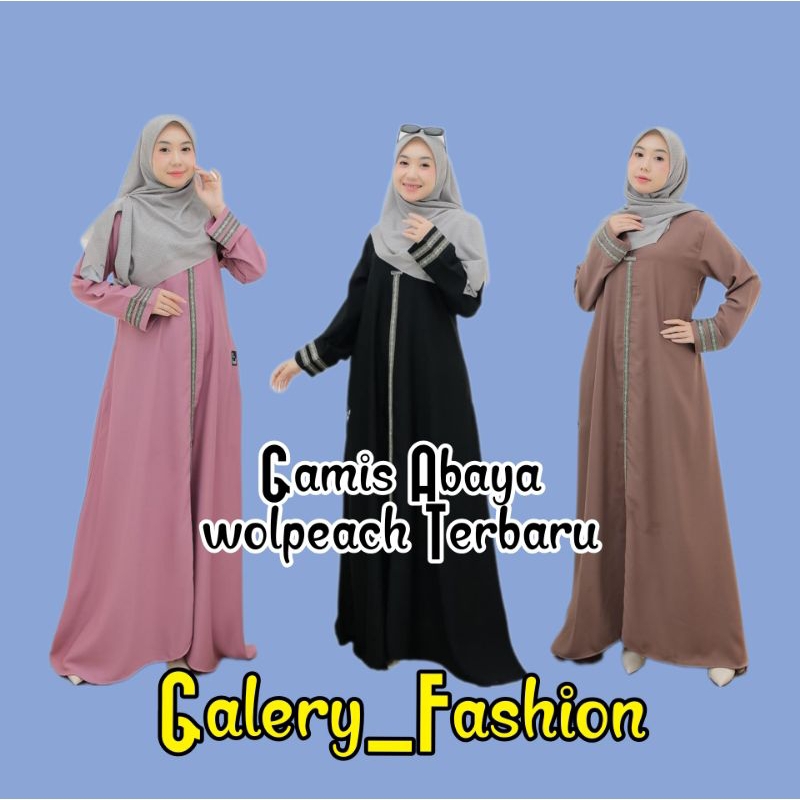 INAYA ABAYA DRESS/Gamis Yoris morena Abaya Wolpeach Motif Garis Lengan 2/Abaya Motif Renda Qatar mod