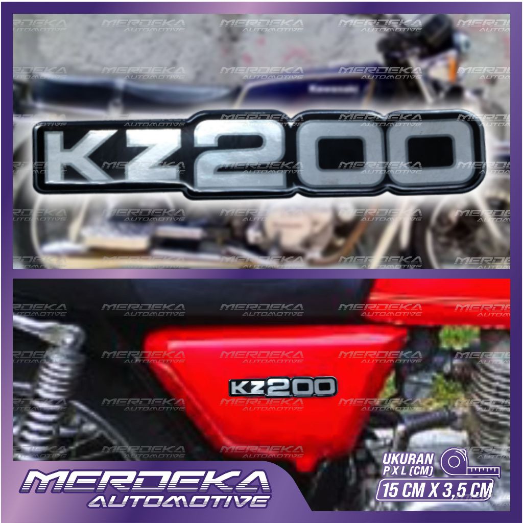 Emblem timbul KZ200 untuk kawasaki binter merzy | emblem kawasaki kz200