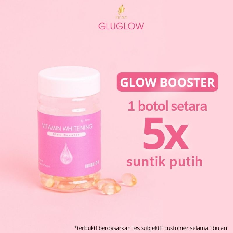 GLUGLOW Suplemen Pemutih Badan Dan Wajah Permanen | Vitamin Whitening | Kapsul Pemutih Badan | Vitam