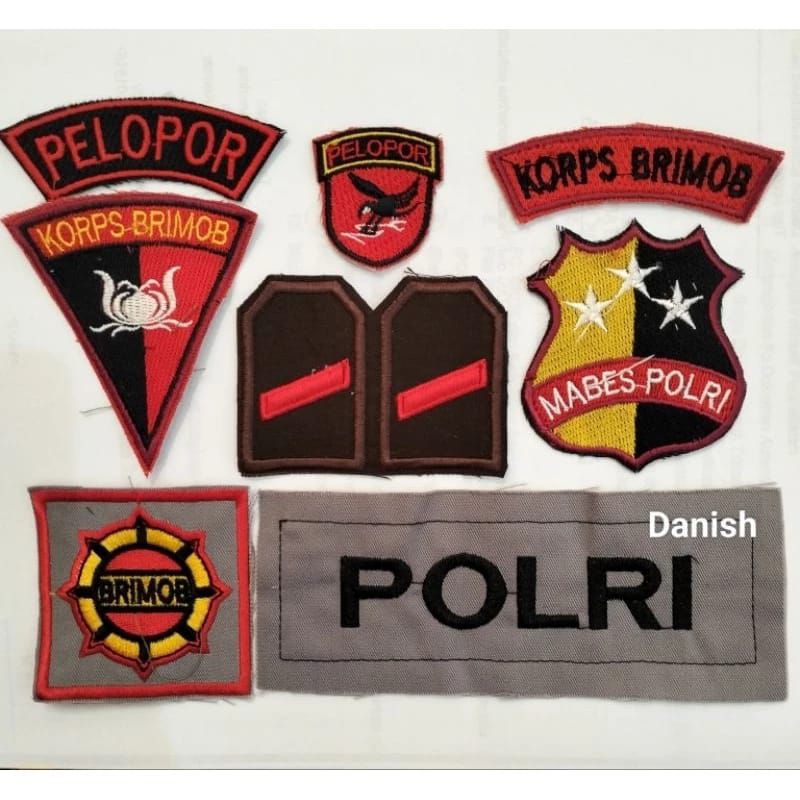 BET BORDIR LOGO LAMBANG BRIVET PDL BRIMOB POLRI