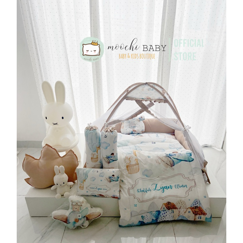 moochi baby kasur Kotak set kelambu bayi tempat tidur Bayi newborn tilam bedcover selimut blanket