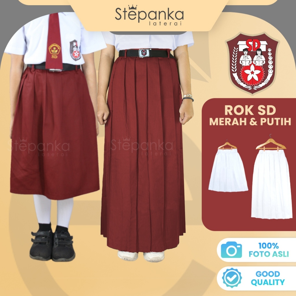 Rok SD Merah / Putih (Panjang / Pendek)