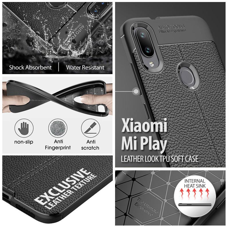 CEPAT Xiaomi Mi Play  Leather Look TPU Soft Case