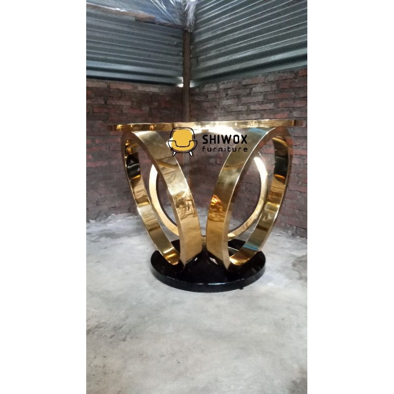 Meja makan kaki stainlesss model bulat/Kaki meja makan bulat tanpa marmer/Rangka kaki meja makan sta