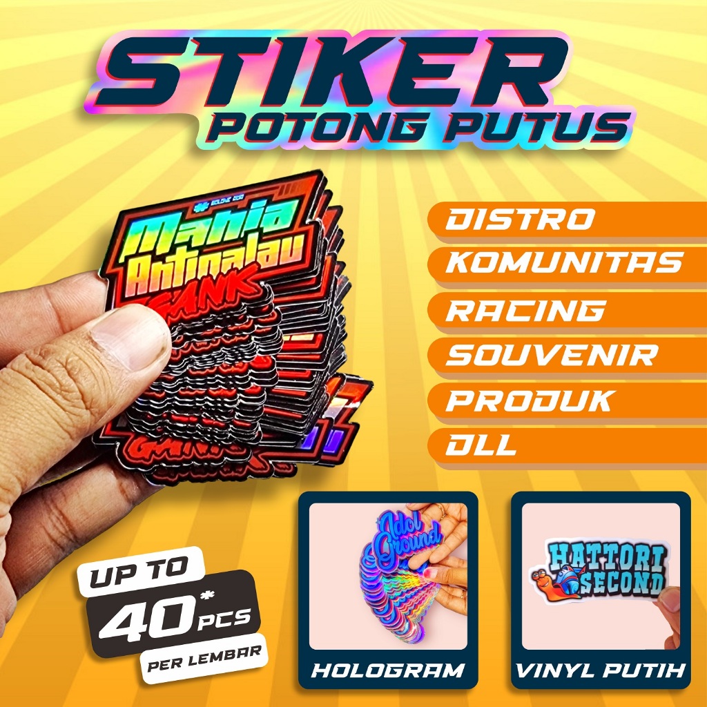

Stiker Die Cut ✅ Stiker Potong Putus ✅ Stiker Nama Racing ✅ Stiker Distro ✅ Stiker Komunitas