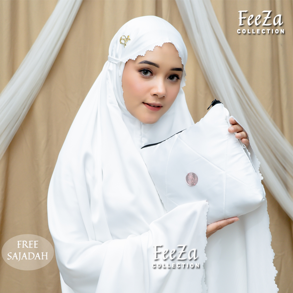 Mukena Dewasa Set Sajadah Lasercut 2in1 FeeZa - Mukenah Dewasa Mukena Traveling Premium