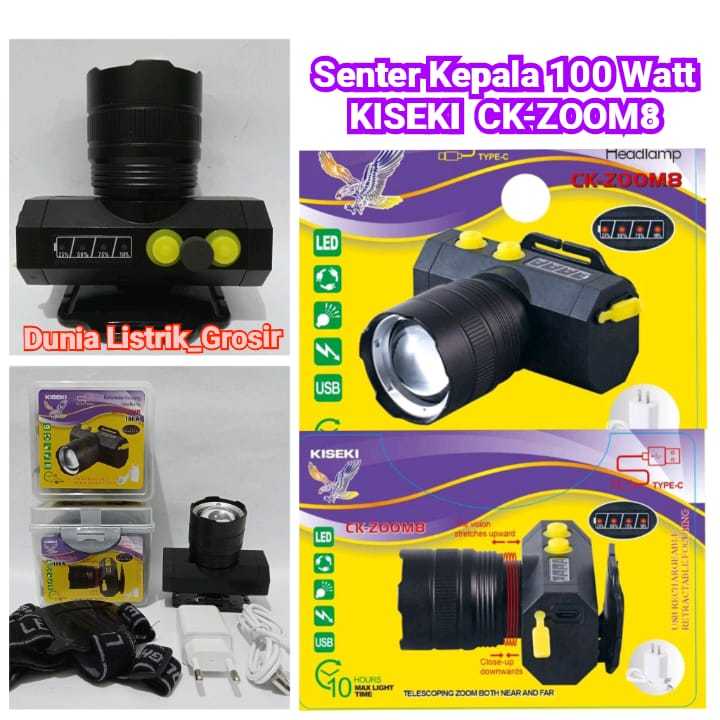 KISEKI Senter Kepala Zoom CK-Zoom8 150 Watt Senter Kepala Zoom Senter Kepala Super Terang Original 1