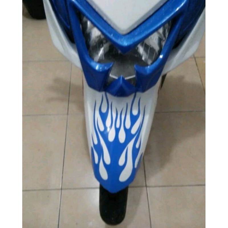 Stiker api buat spakbor depan, stiker cutting motor, stiker spakbor