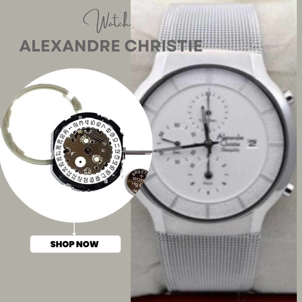 Mesin Jam Alexandre Christie AC 6245 MC AC-6245 Movement Chrono dan Tanggal Aktif