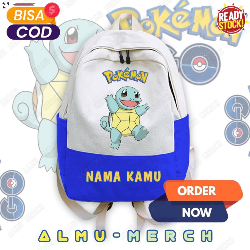 Ransel Anak / Tas Anak / Ransel Sekolah Gambar Pokemon Squirtle