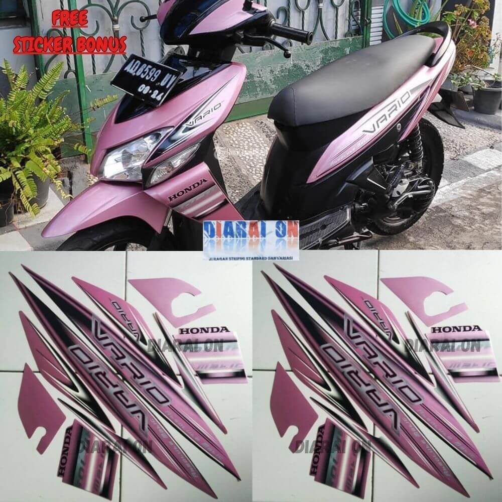 Striping Stiker Honda Vario 110 2007 2008 - Vario CW 110 Lama Pink Murah