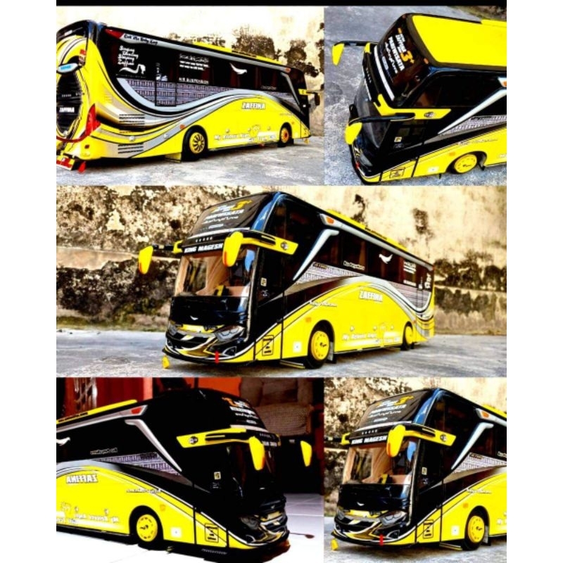 Miniatur bus stj yupiter full lampu Leed kelap kelip mainan edukasi anak