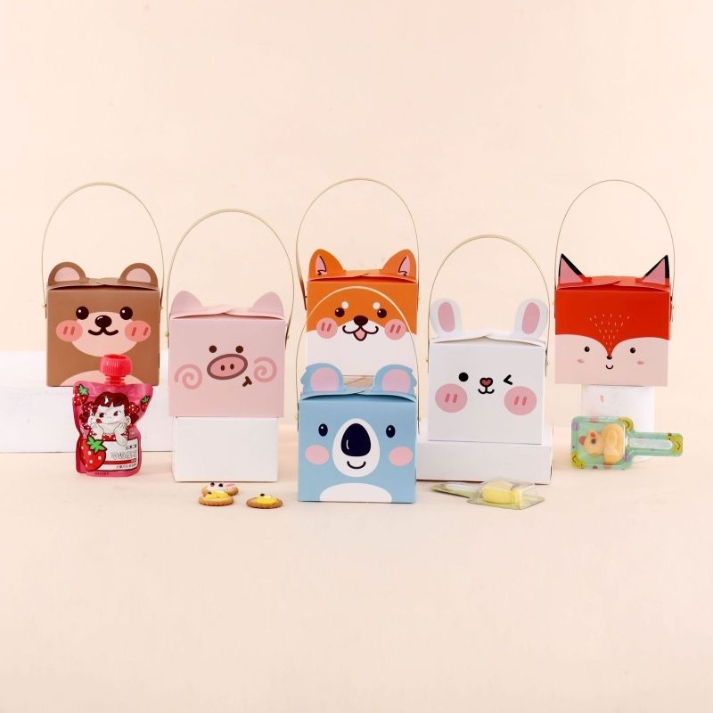 

(MIN 5 PCS) MINI ANIMALS PARTY FAVORS BOX, KOTAK HAMPERS ANAK LUCU