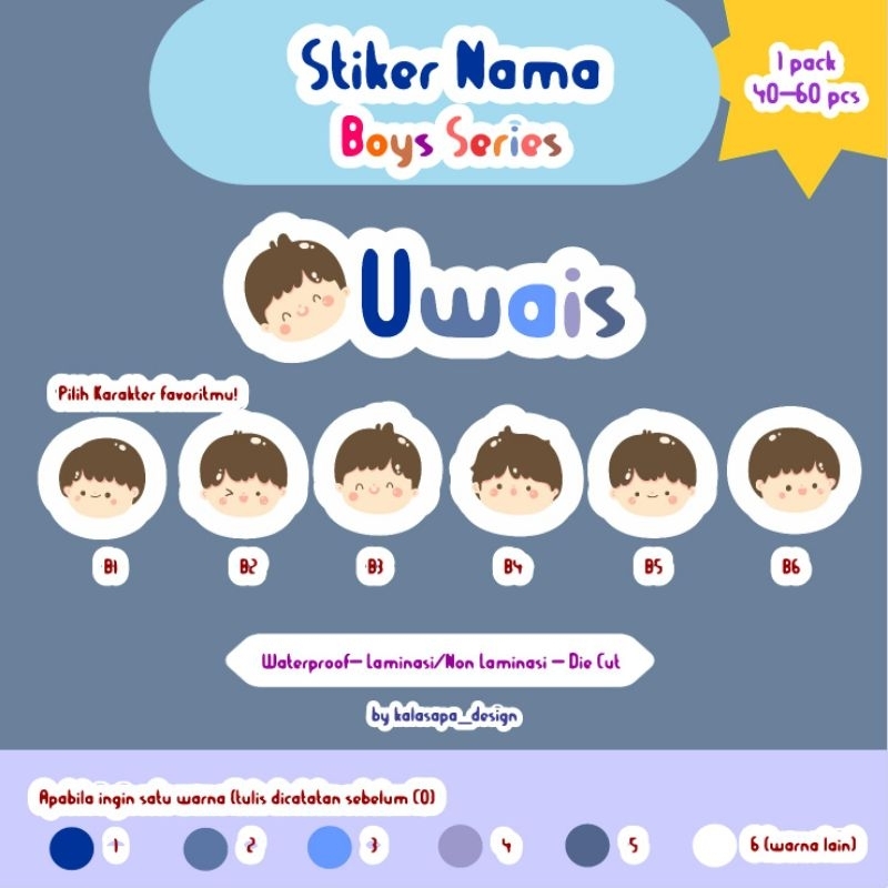 

Stiker Nama 40-60 pcs (Boys Series)/Stiker Nama Custom/Stiker Alat Tulis Sekolah/Stiker Tumbler dan Bekal Sekolah