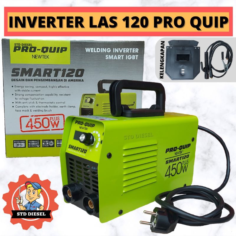 INVERTER LAS MERK PRO QUIP SMART 120 LAS LISTRIK MINI KECIL 450 WATT ++ INVERTER LAS PRO QUIP 120