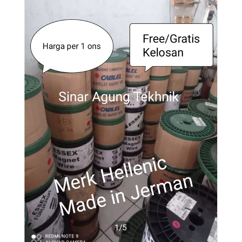 Kawat tembaga email 1,10mm Hellenic Jerman