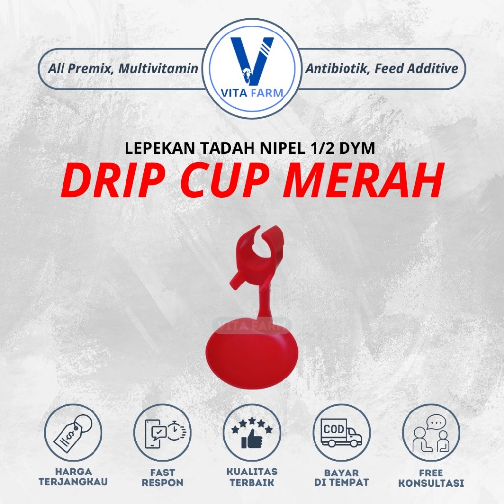 Dripcup Mangkok Nipple Puyuh - Mangkok Nipel 1/2 Dym Anti Becek Original