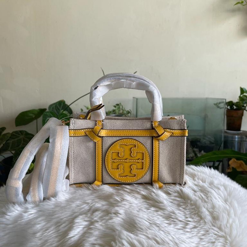 TAS WANITA BRANDED TB ELLA CANVAS QUADRAN MICRO TOTE BAG GOLDFINCH ORIGINAL ZADABRANDEDSTUFF