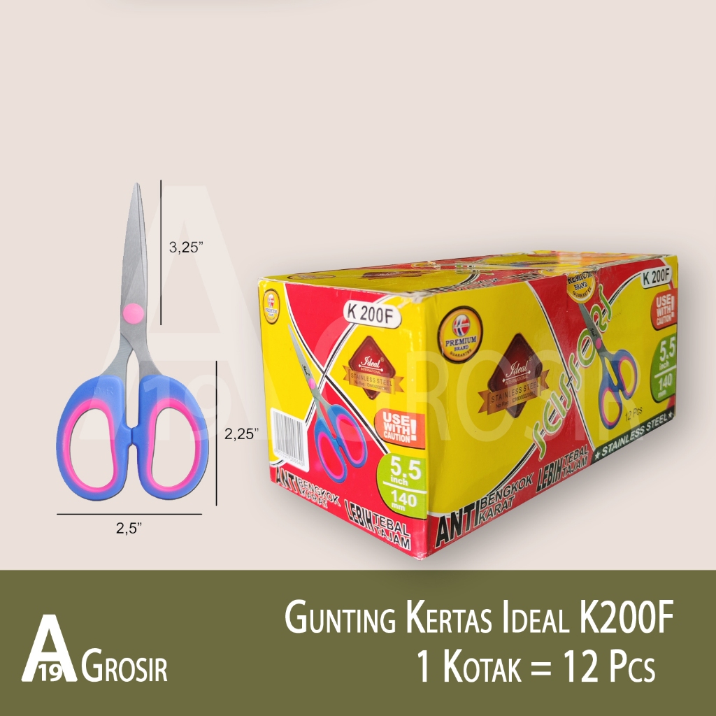 

(1BOX=12PCS) Gunting Kertas IDEAL K200F