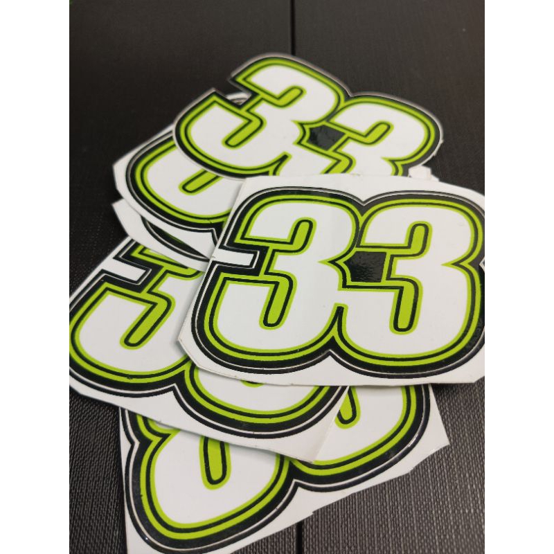 

Stiker Angka 33 Isi 3 Pcs Cutting Anti Air