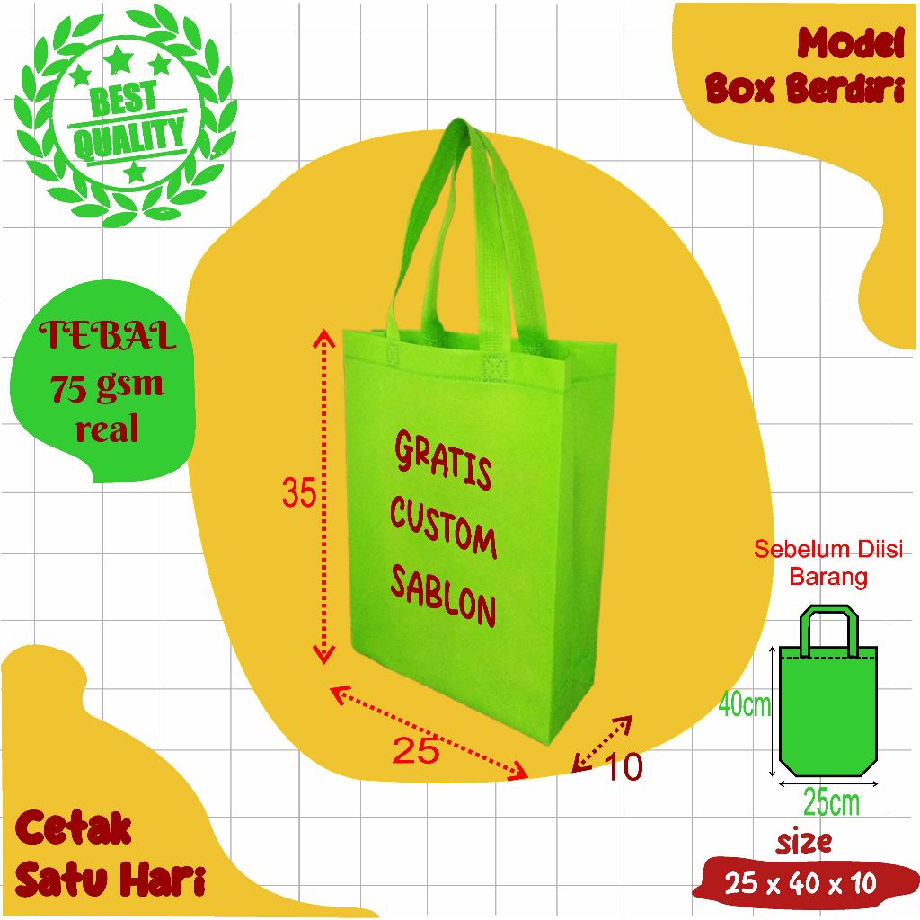 

Tas spunbon box 25x40x10 ta hajatan syukuran dll
