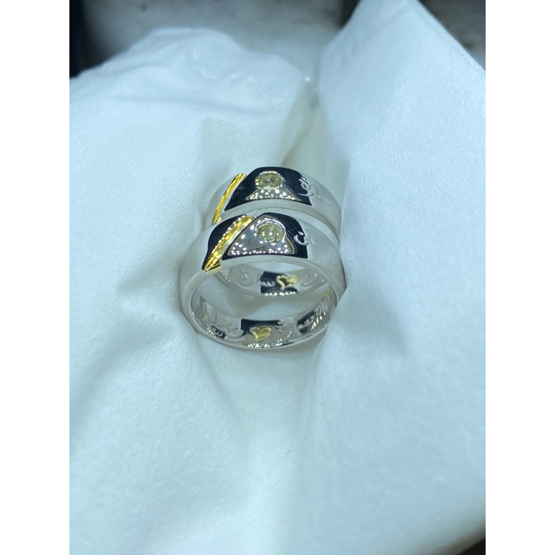 ready cincin nikah emas kuning crom kombinasi berlian banjar asli