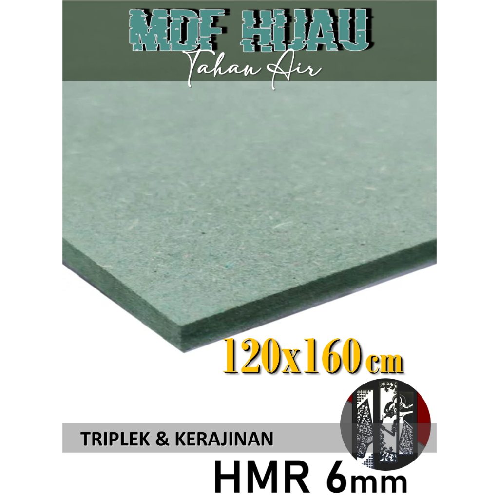 HMR 6mm | MDF HIJAU 6mm 120x160 cm Kualitas Premium (120 x 160 | 160x120 | 160 x 120 cm)