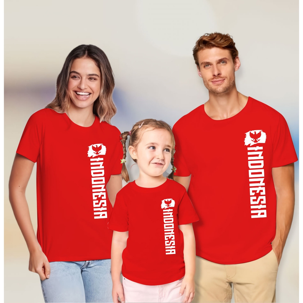 Baju Kaos Couple Keluarga Merah 17 Agustus Hari Kemerdekaan Indonesia