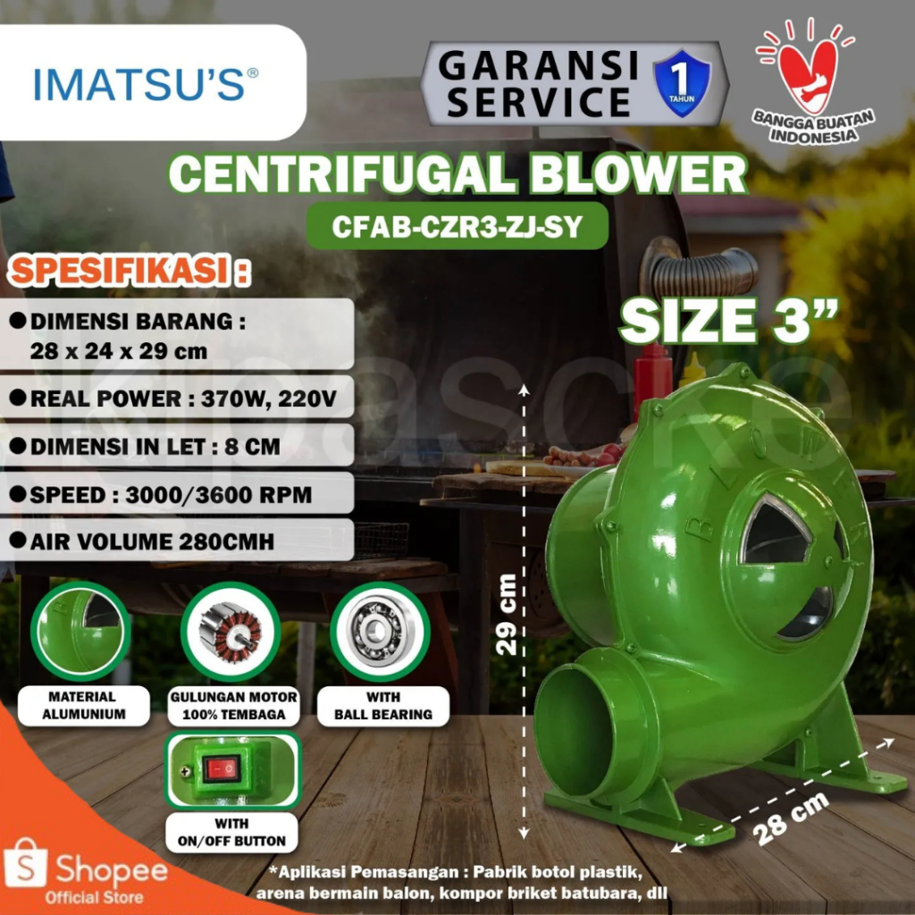 Imatsu's CFAB-CZR3-ZJ-SY Mesin Blower Keong 3 Inch Elektrik Blower Duduk Angin Electric 3"