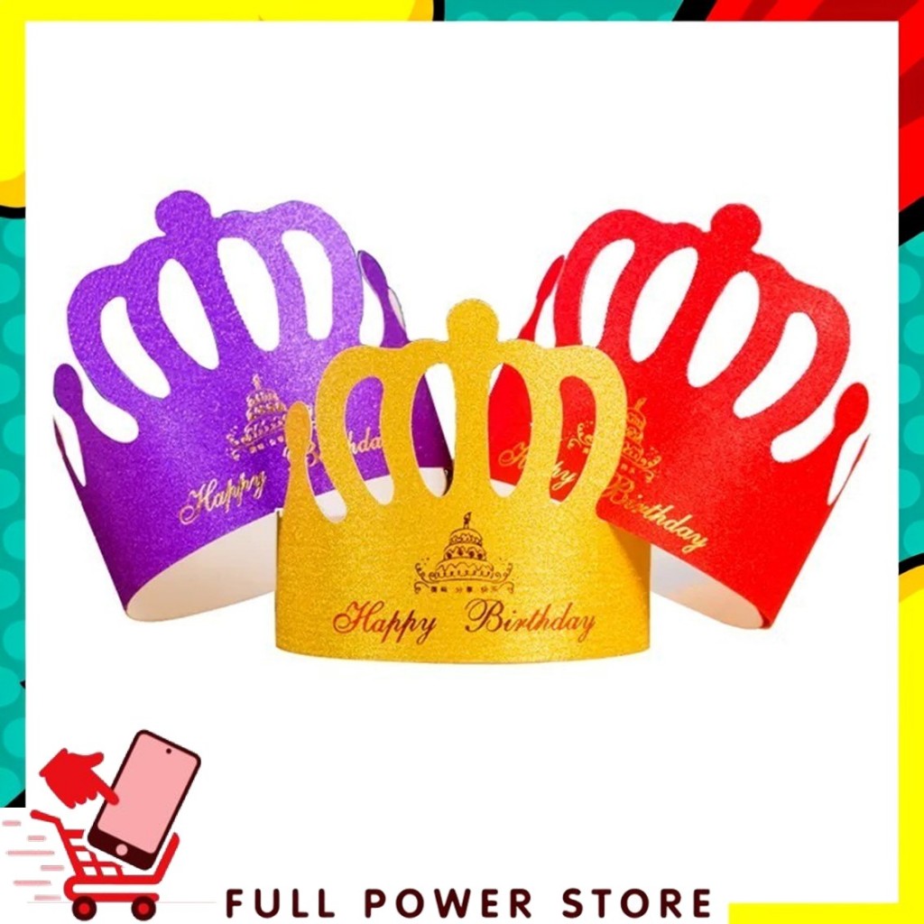 FPS - Topi Mahkota Ulang Tahun Anak-anak Karton Emas Dewasa Dekorasi Ulang Tahun Topi Ulang Tahun Hi