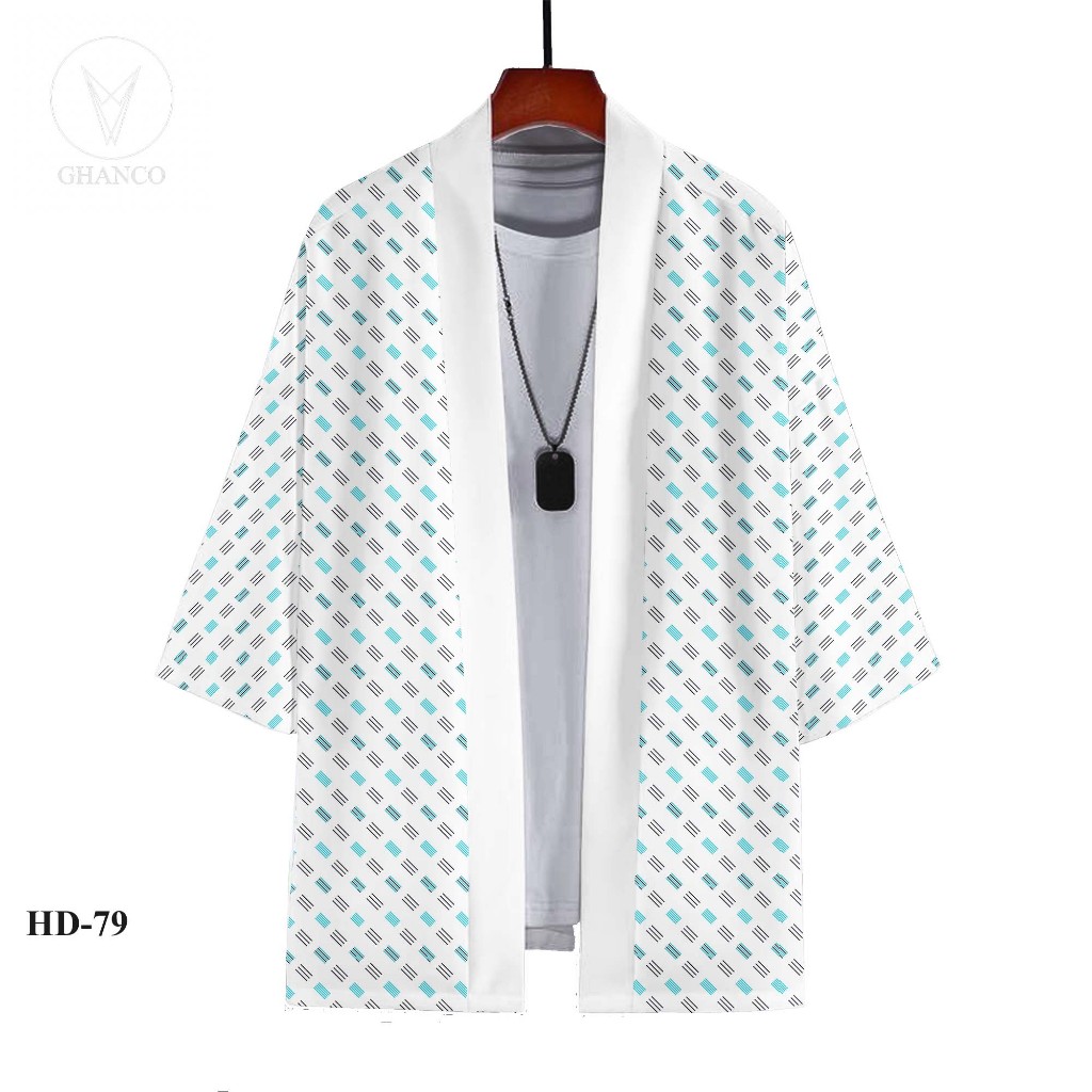 Kimono Pria Outer Loose Casual Lengan 3/4