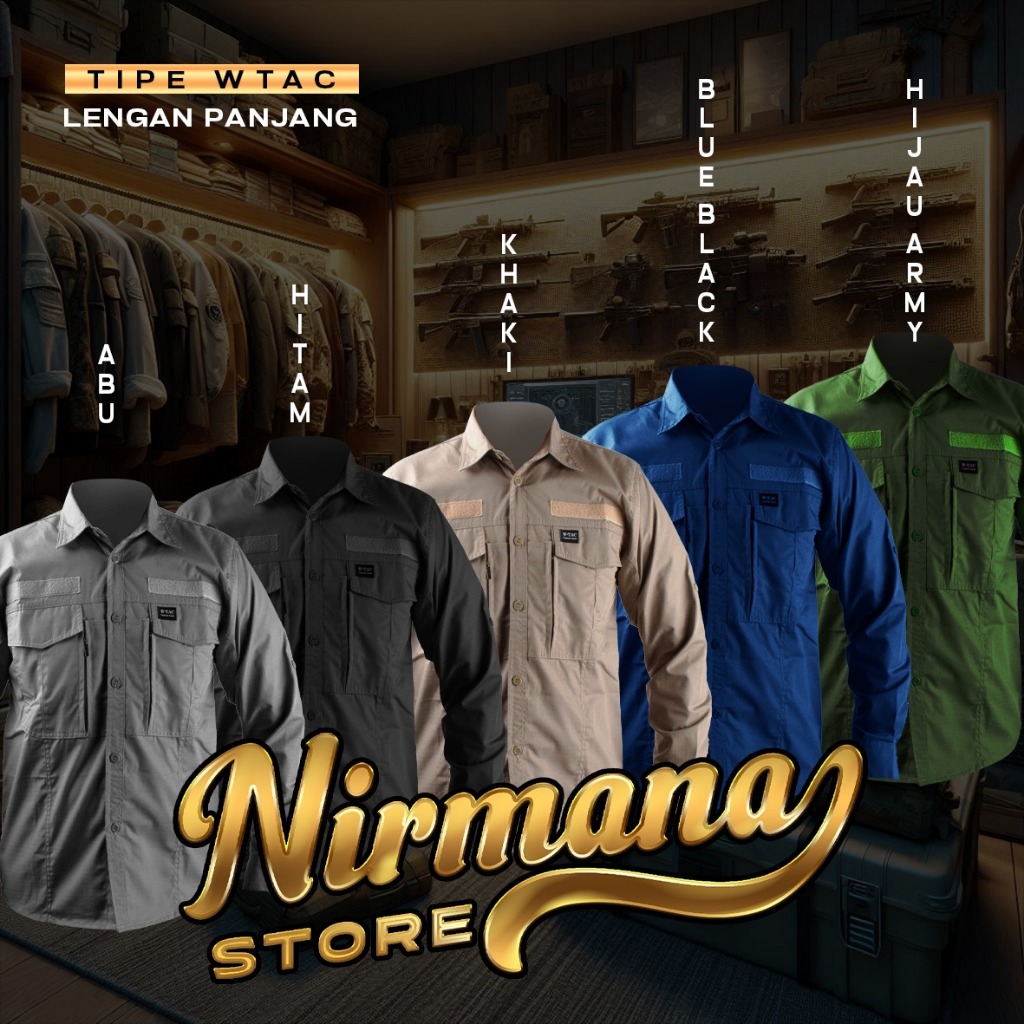 Baju Kemeja W Tac Lengan Panjang American Drill Kualitas Premium