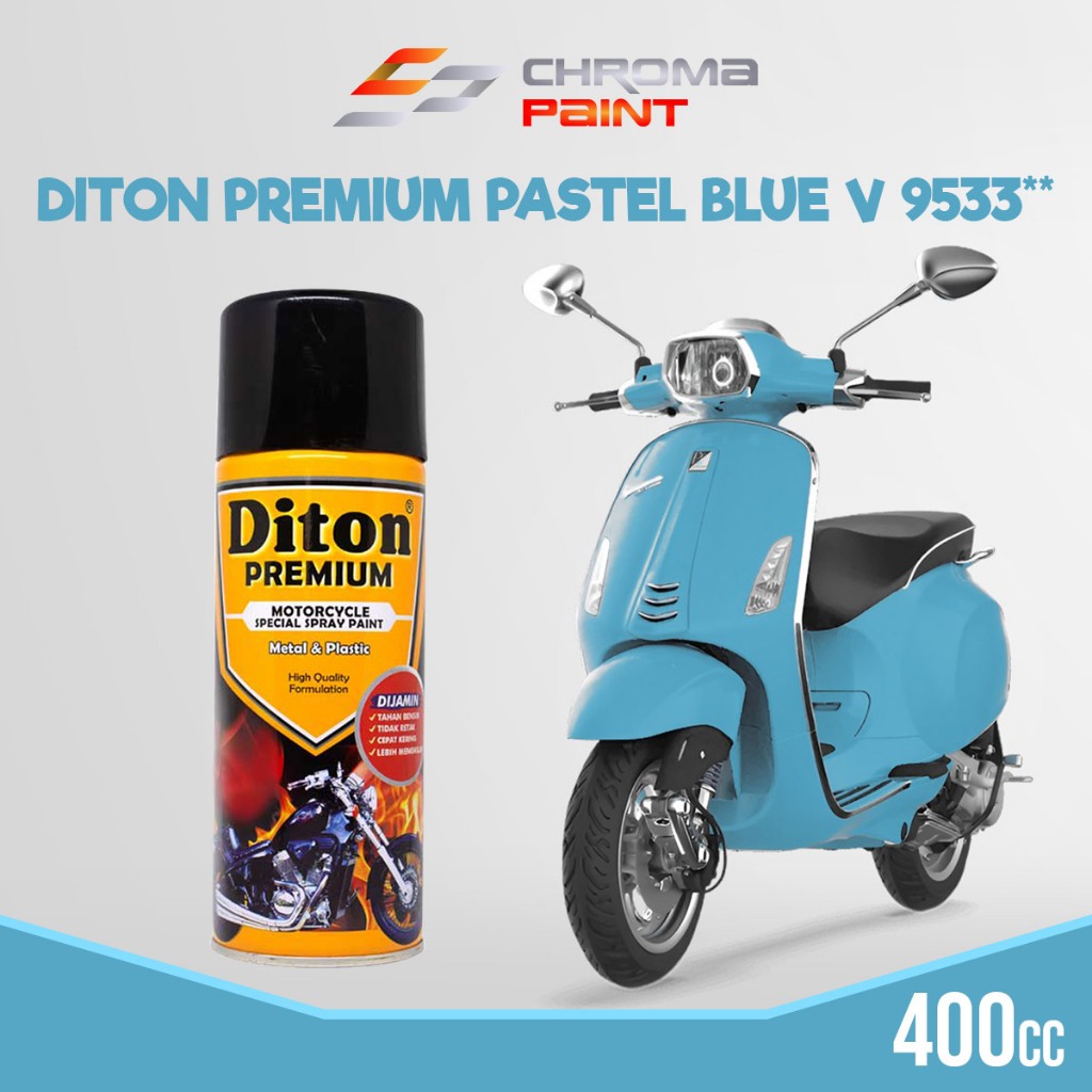 Cat Semprot Diton Premium Vespa Color Warna Biru - Pastel Blue V 9533 - Cat Pilok Diton