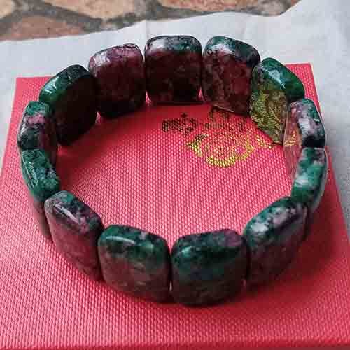 Gelang batu rubi tanzania batu asli model kotak