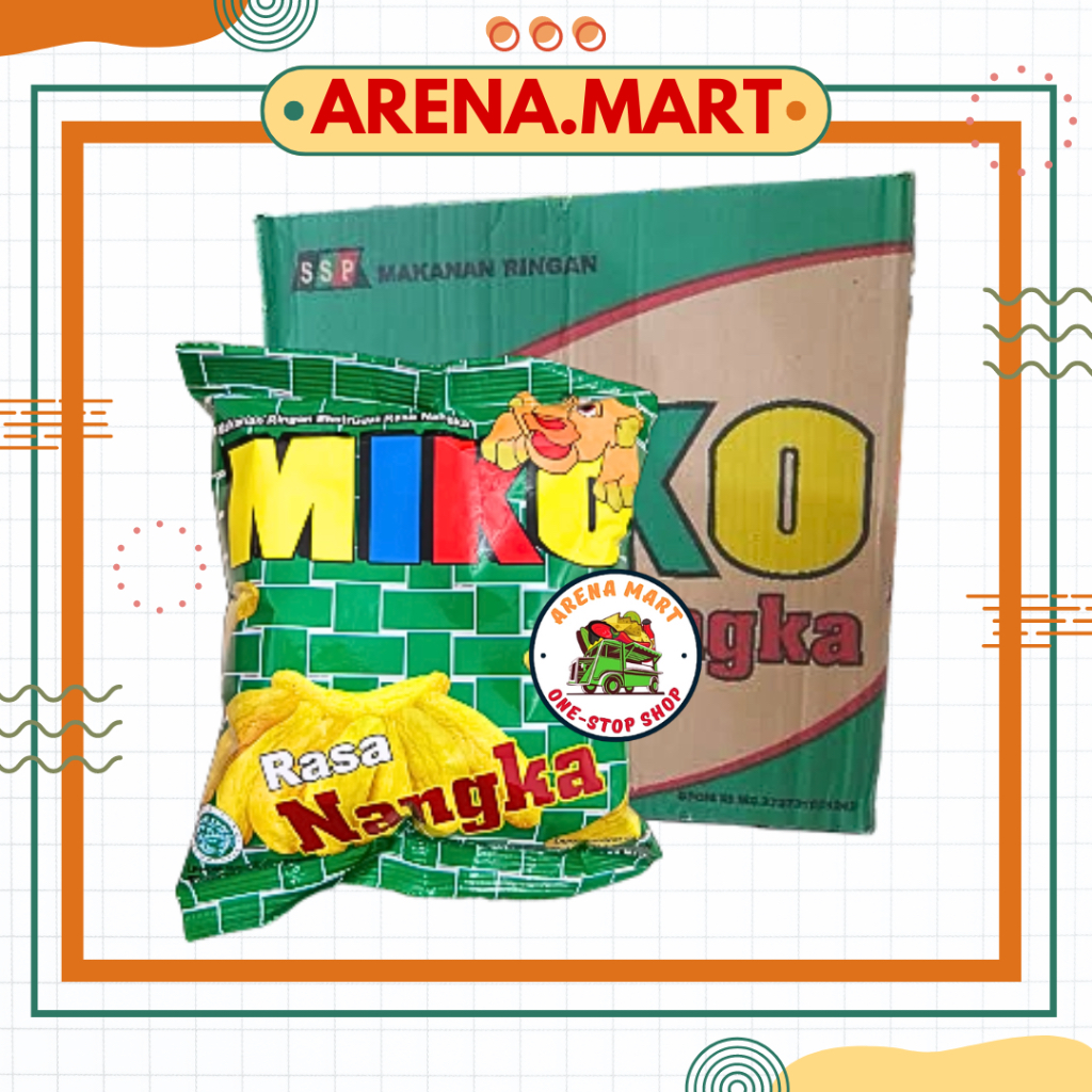 

Snack Chiki Ciki Jadul Miko Nangka 1 Dus 10 Renceng 1 Renceng isi 10 Pcs