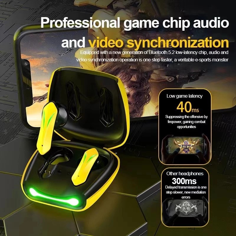 JG HEADSET HANDSFREE BLUETOOTH TWS R05 5.2 WIRELESS GAMING EARPHONE R-05 GAME