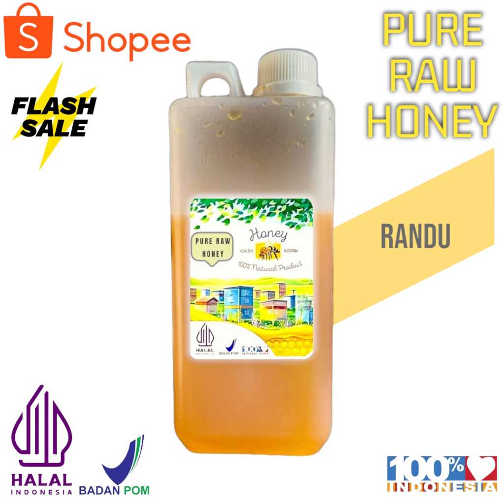 

Madu Murni Asli 1kg Nektar Randu 100% Alami Pure Natural Raw Honey