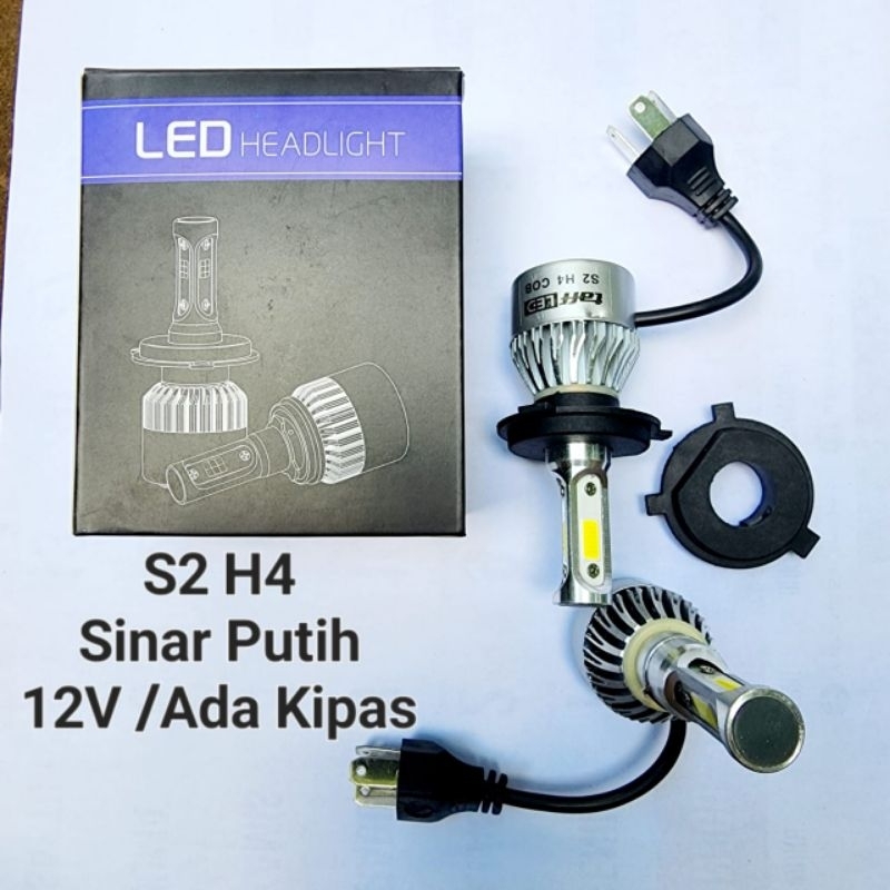 LAMPU DEPAN MOBIL TAFF LED S2 H4 COB 3 SISI PUTIH: BRIO MOBILIO JAZZ CITY FREED CIVIC ACCORD CAYLA S