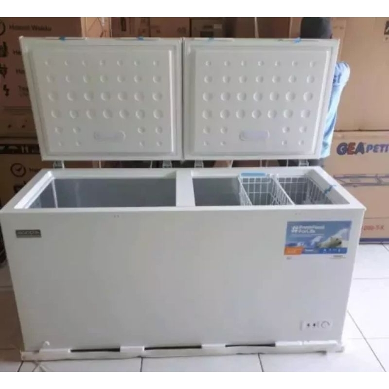 Chest Freezer Modena MD 0516 W - Freezer Box 510 liter 2 Pintu