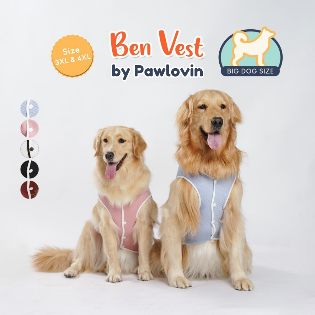 Pawlovin BIG Ben Quilted Vest - Baju Anjing Besar - Shirt for Large Dog Breed - Vest for Big Dog - B