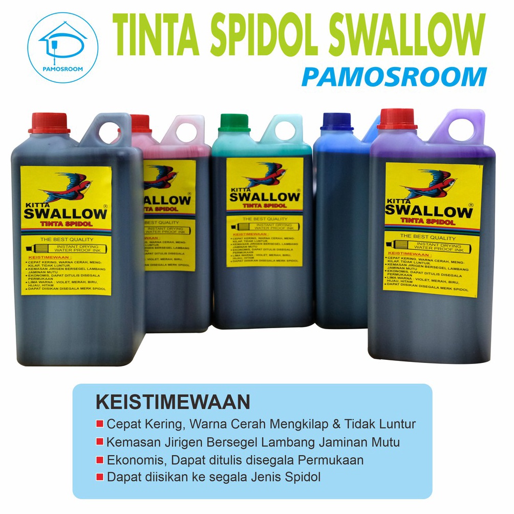 

KODE O1U2 Pamosroom Tinta Spidol Permanent KITTA Swallow Biru Violet