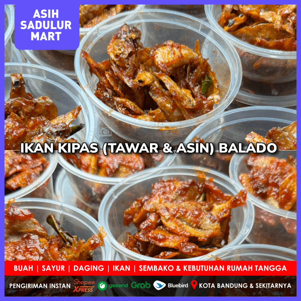 

Ikan Kipas Balado (Tawar & Asin) per 100g / 50g Original Buatan Sendiri | Asih Sadulur Mart Bandung