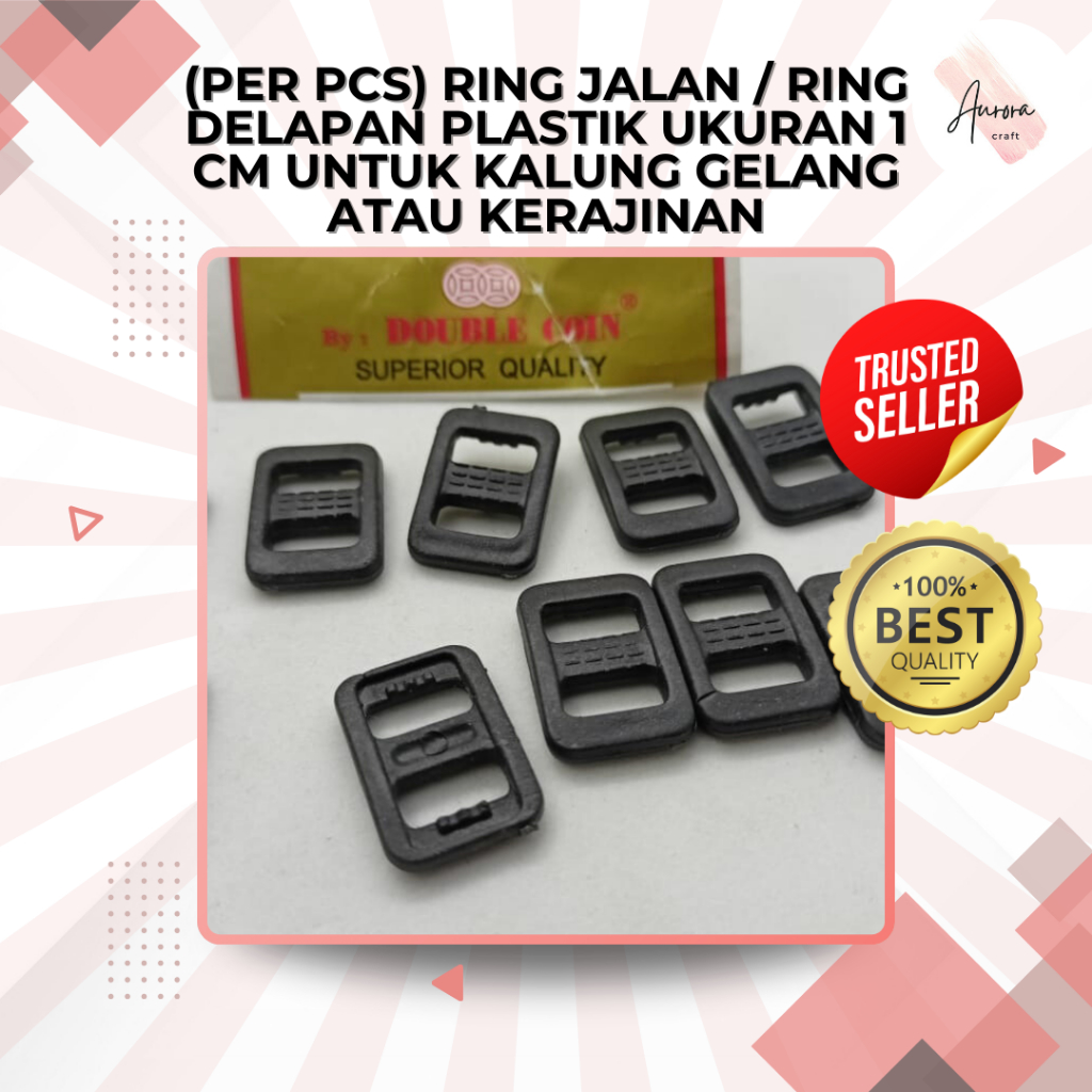 (PER PCS) RING JALAN / RING DELAPAN PLASTIK UKURAN 1 CM UNTUK KALUNG GELANG ATAU KERAJINAN
