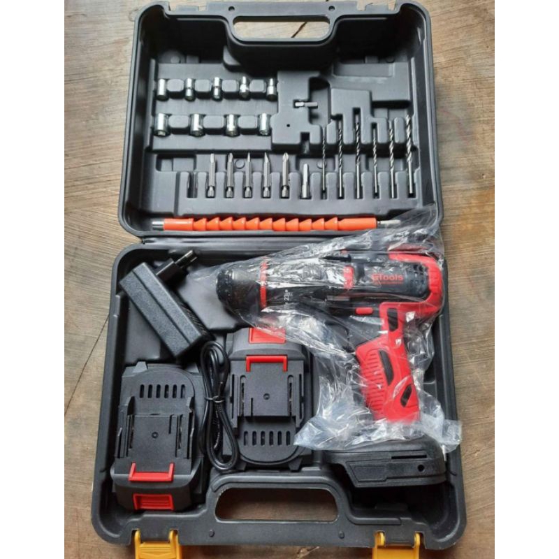 BOR CAS CORDLESS 36 VOLT KEPALA BESI 2 BATERAI