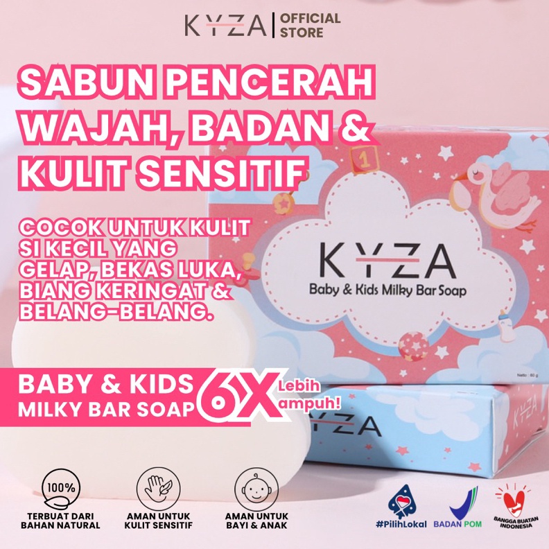 KYZA Milky Bar Soap 6gr Baby  Kids Sabun Pencerah Kulit Wajah Anak b AL9